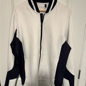 Greyson Men's Varsity Jacket in White and Black